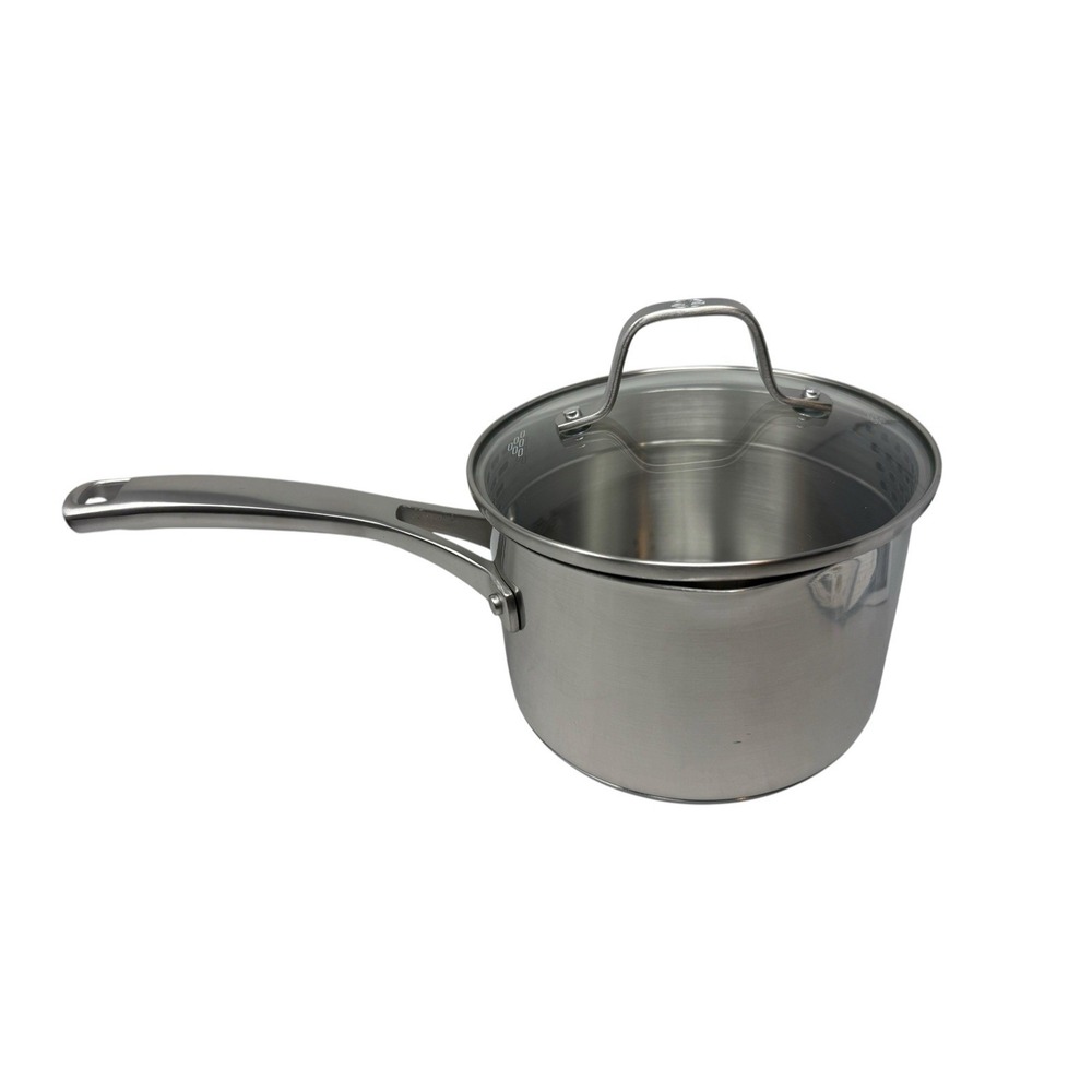 Calphalon 2 1/2 Qt 2.5 Saucepan Pot 87025 Dual Pour Spout Stainless Small Dent